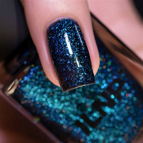 Lured - Blackened Teal Holographic Jelly Nail Polish by ILNP