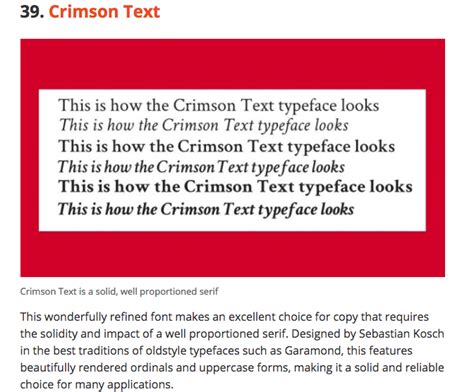 Font: Crimson Text | Website inspiration, Text, Typeface