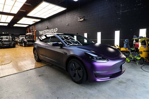 Purple Tesla Model 3 - Ultra Matte Moonlight Purple Wrap