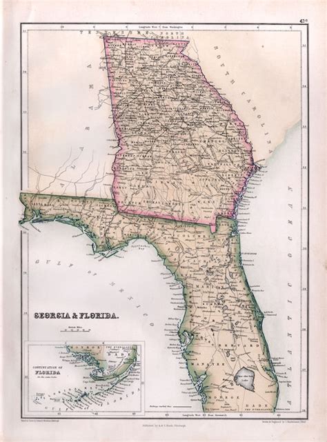 Map of Georgia and Florida