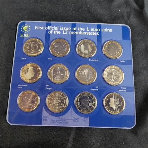 First Official Issue of the 1 Euro Coins - 12 Coin Uncirculated set - AJB Collectables