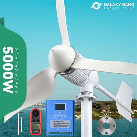 5000w Windmill Turbine Generator kit 5kw Power 3Blade 24V 48V Free ...