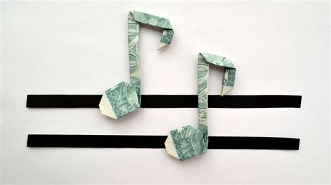 My MONEY BOOKMARK "MUSICAL NOTE" | Easy Dollar Origami | Tutorial DIY by NProkuda - YouTube