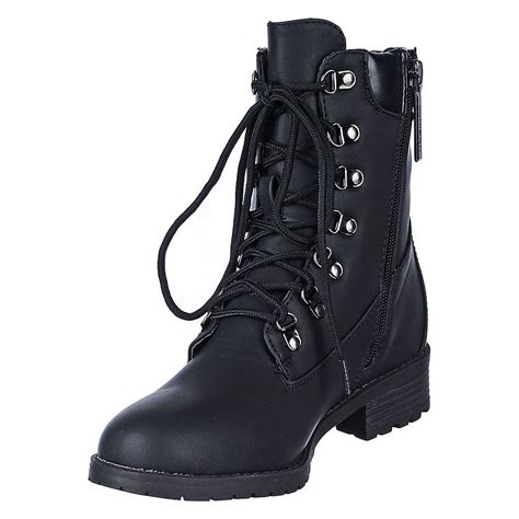 SOLE LA VIE Women's Combat Boot Cindy CINDY/BLACK - PLNDR