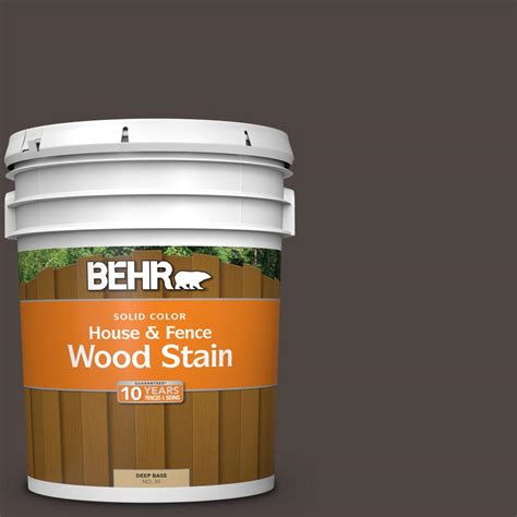 BEHR 5 gal. #SC-104 Cordovan Brown Solid House and Fence Exterior Wood Stain-03005 - The Home Depot