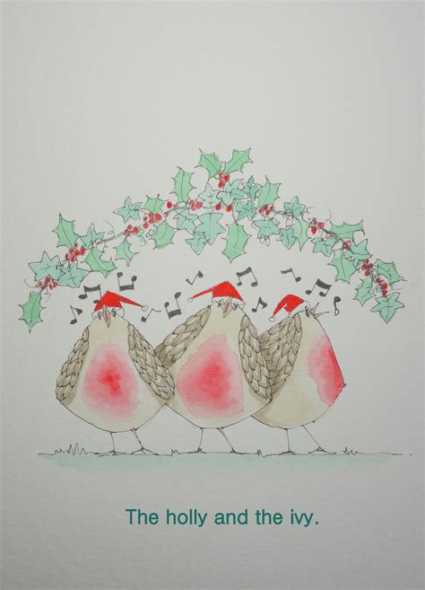 Christmas card "The holly and the ivy" watercolour on Behance