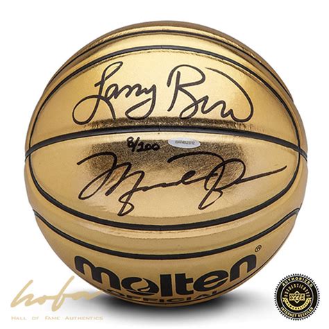 MICHAEL JORDAN/LARRY BIRD MOLTEN GOLDEN BASKETBALL -L100 | Hall of Fame ...