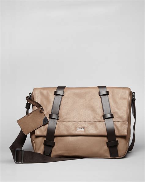 BOSS HUGO BOSS Rotin Leather Messenger Bag | Bloomingdale's