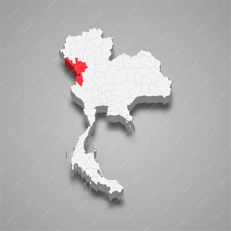 Premium Vector | Tak province location thailand 3d isometric map