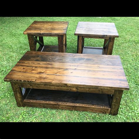 Farm Coffee Table And End Tables / Rustic, distressed farmhouse coffee and end tables by ...