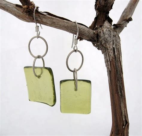 Upcycled wine bottle glass earrings. | Earrings made from ol… | Flickr