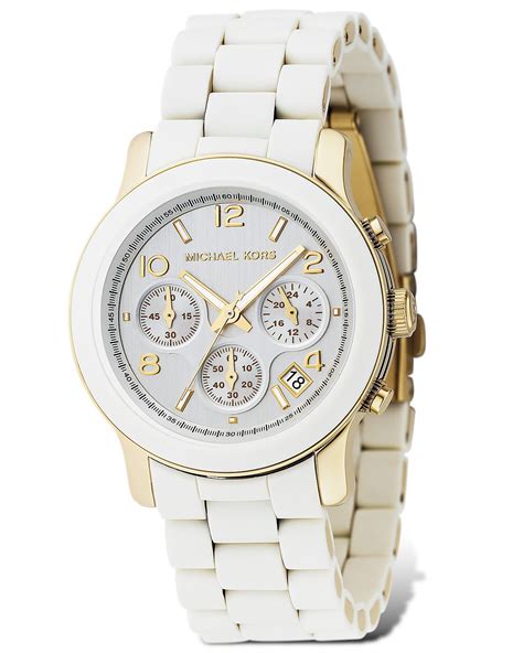 Michael Kors Round White Chronograph Watch, 38mm | Bloomingdale's