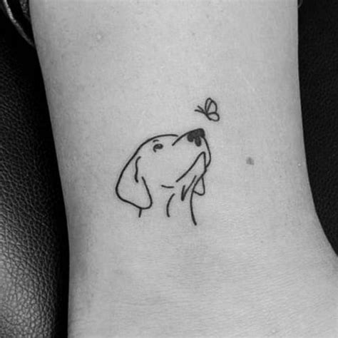 Dog line tattoo Small Dog Tattoos, Tiny Tattoos For Women, Foot Tattoos ...