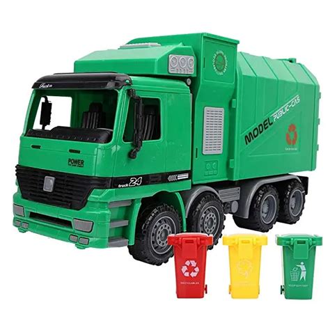 Friction Powered Garbage Truck Toy With Garbage Cans Vehicle - Buy ...