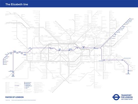 Transit Maps: Official Map – New TfL Elizabeth Line Overview Tube Map