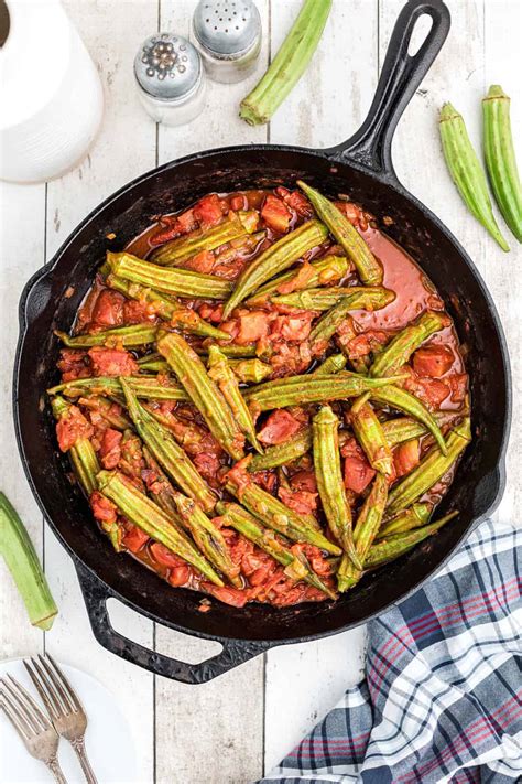 Southern Stewed Okra and Tomatoes Recipe - Lana’s Cooking