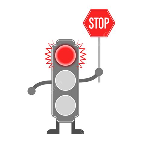 Traffic Light Sign Clipart Hd PNG, Illustration Of A Traffic Light With A Red Signal And A Stop ...