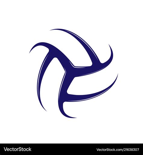 Volleyball blue logo Royalty Free Vector Image