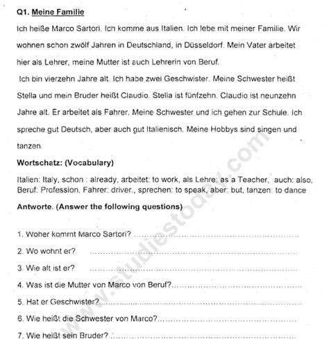 b1 reading comprehension exercises german