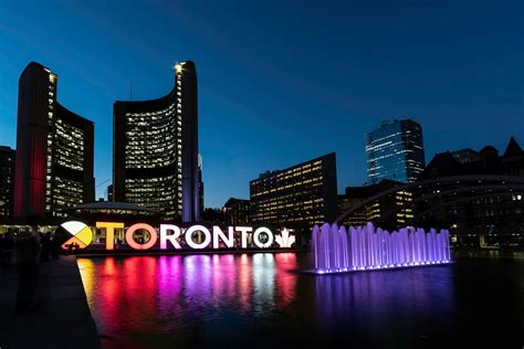 Toronto’s “Toronto Sign in Nathan Phillips Square at Night ...