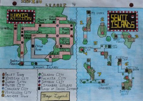 Pokemon, Gen. 1 Kanto Region Map by Emilz-the-Half-Demon on DeviantArt