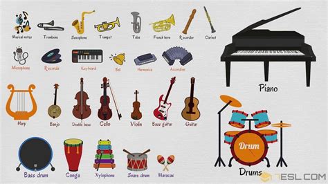 Musical Instruments Names: Useful List of Musical Instruments in English with Pictures - YouTube