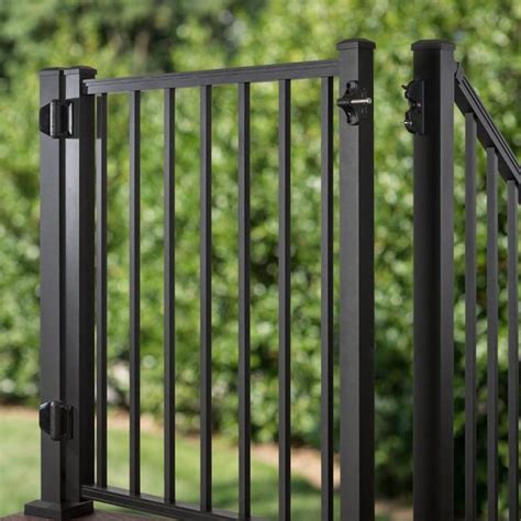 Trex 48-in L x 36-in H Charcoal Black Aluminum Deck Railing Gate in the Metal Fence Gates ...