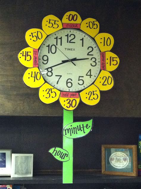 Clock flower makes it easier for students to tell time--and it adds some color to your classroom ...