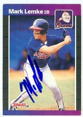 Mark Lemke autographed baseball card (Atlanta Braves) 1989 Donruss #523