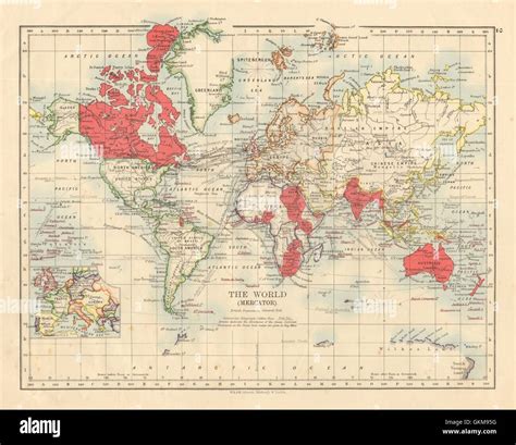 BRITISH EMPIRE. World Mercator. Currents. Steamship routes. JOHNSTON, 1900 map Stock Photo - Alamy