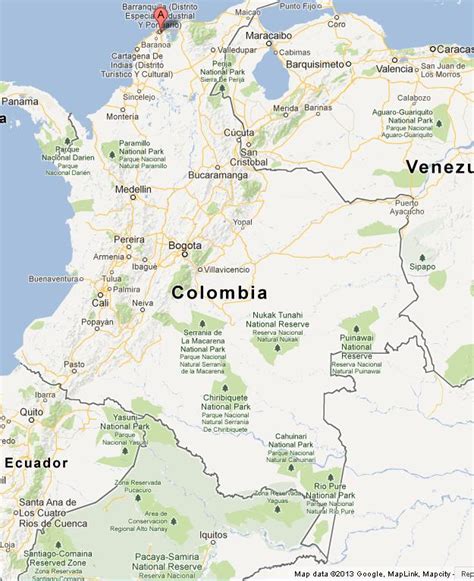 Barranquilla on Map of Colombia