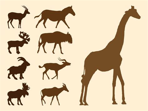 Wild Animals Silhouettes Set Vector Art & Graphics | freevector.com