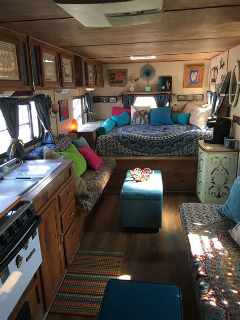 Remodeled Boho Travel Trailer | Travel trailer interior, Remodeled ...