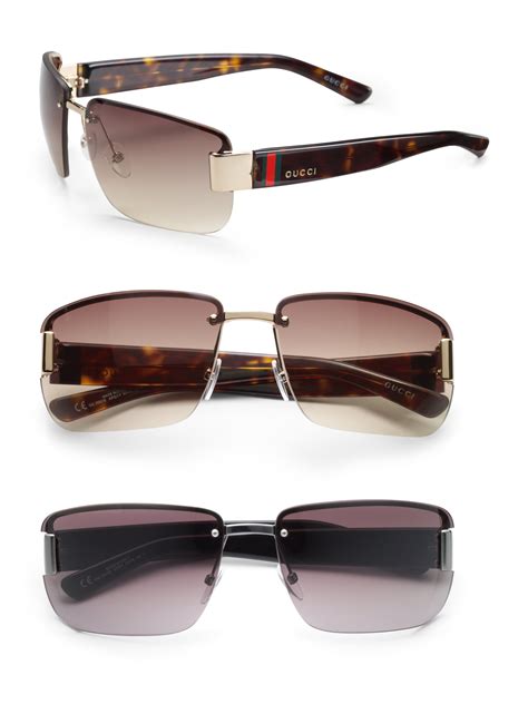 Lyst - Gucci Rimless Rectangle Sunglasses in Black for Men