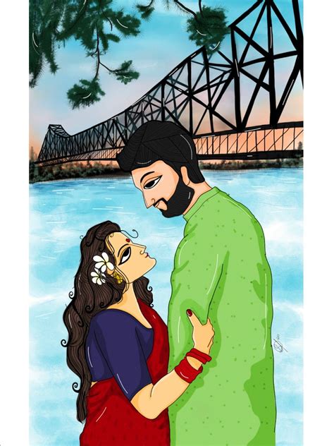 Illustration on kolkata and love birds Boho Art Drawings, Dancing Drawings, Drawings Of Love ...