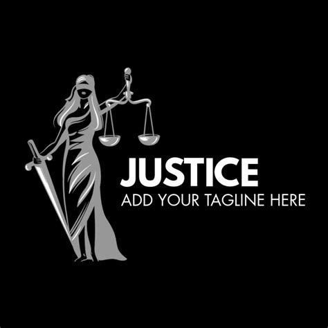 Copy of justice black and white logo | PosterMyWall