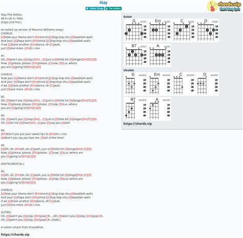 Hợp âm: Stay - cảm âm, tab guitar, ukulele - lời bài hát | chords.vip