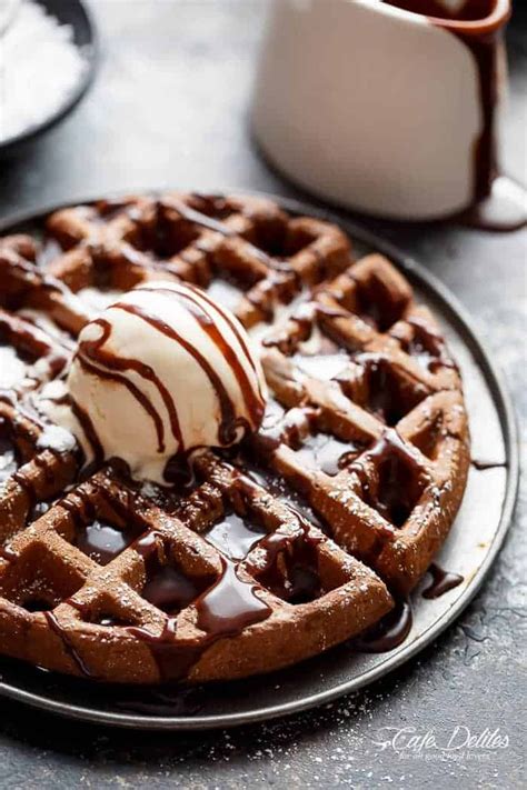 Chocolate Cake Waffles | Waffle cake, Yummy food, Yummy food dessert