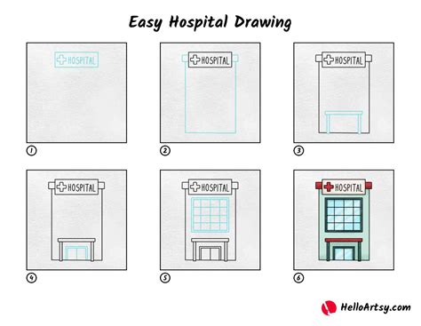 Easy Hospital Drawing - HelloArtsy