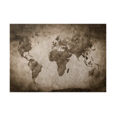 Poster Ancient, old world map. A sketch, grunge vintage background - PIXERS.US