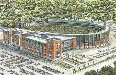 Green Bay Packers, Lambeau Field Painting by John Stoeckley - Pixels