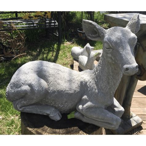 Lounging Deer Cement Garden Art | The Gallery Upstairs