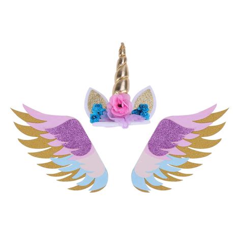 Unicorn Wings Cake Topper Glitter Paper Cake Insertion Card Cake ...