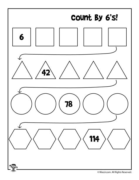 Count by 6's Worksheet | Woo! Jr. Kids Activities : Children's Publishing