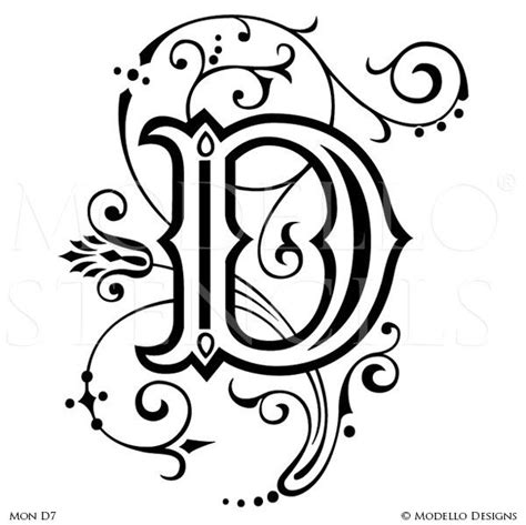 Monogram Wall Art - Custom Lettering Stencils from Modello Designs ...