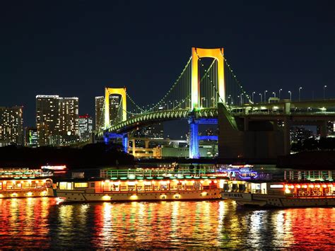 Rainbow Bridge, on one page charms and highlights quickly, Tokyo ...