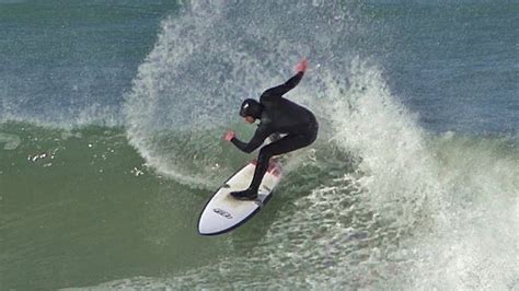 Surfing at Portreath Cornwall UK in February - YouTube