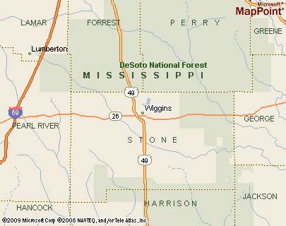 Wiggins, Mississippi Area Map & More