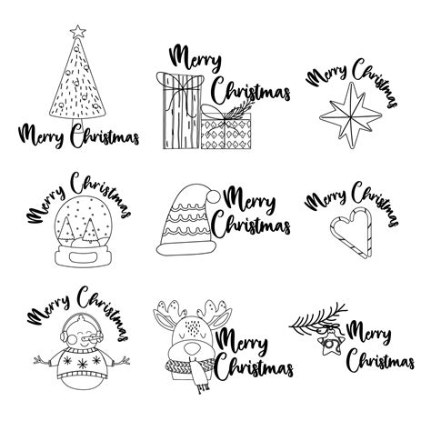 Merry christmas outline lettering designs 26570412 Vector Art at Vecteezy