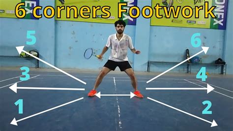 Badminton Footwork Training | 6 Corner Footwork - YouTube